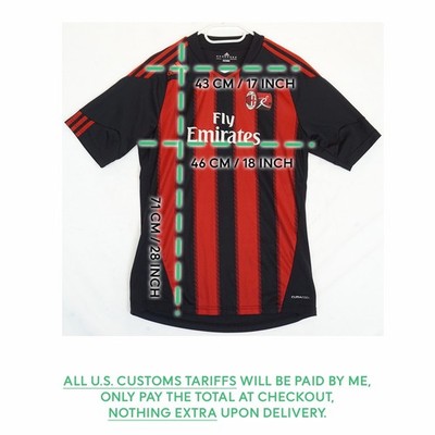 AC Milan ユニホーム　adidas M 赤黒　タグ付　レドンド　No.5 Adidas AC Milan Red & Black Stripe 2012 Soccer Jersey Men's S | eBay