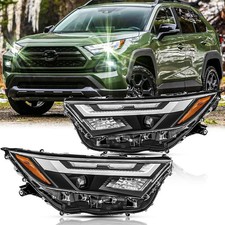 Headlights Assembly Pair 2022-2024 Toyota Rav4 w/Halogen Turn Signal