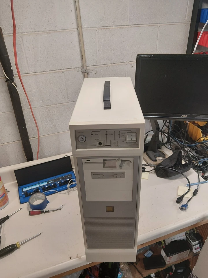 Estuche de PC para dormir torre turbo ALTO de colección rara fuente de alimentación funciona SIN MB retro Foto 4 de 4