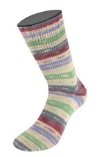 Wolle Kreativ! Lana Grossa - Meilenweit 100g Seta Lampone 3445 rohweiß lila grau