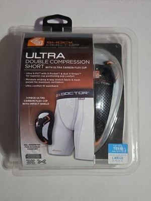 Shock Doctor Ultra Double  Compression Short w Ultra Carbon Flex Cup Teen Large 