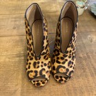 Halogen Peeptoe Cheetah Pumps Size 4M petite — photo 3