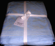 WILLIAMS SONOMA PRIMAVERA JACQUARD TABLECLOTH BLUEBELL 57 COTTON 43 LINEN NWTG
