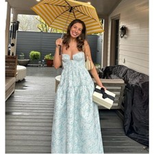 MAISON AMORY The Windsor Maxi Dress in Light Blue Size Medium