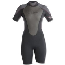 Aqua Lung Quantum Stretch 3mm Women's Black Shorty Wetsuit Size 9/10