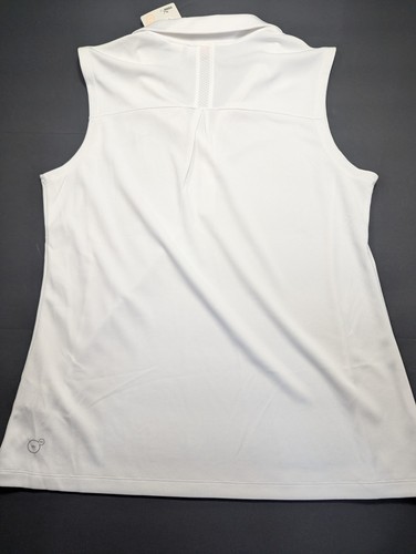 Puma DryCell Sleeveless athletic Polo White New With Tags XL Golf Tennis $45 - Picture 7 of 9