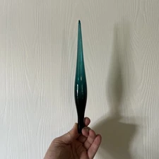 Husted Glass Works Blenko Decanter Reproduction Glass Peacock Stopper Flame