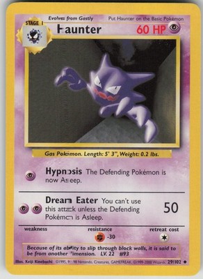 Pokemon TCG Haunter Uncommon Base Set 029/102