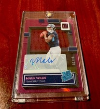 2022 Malik Willis 4/10 Pink Clearly Auto Donruss Rated Rookie