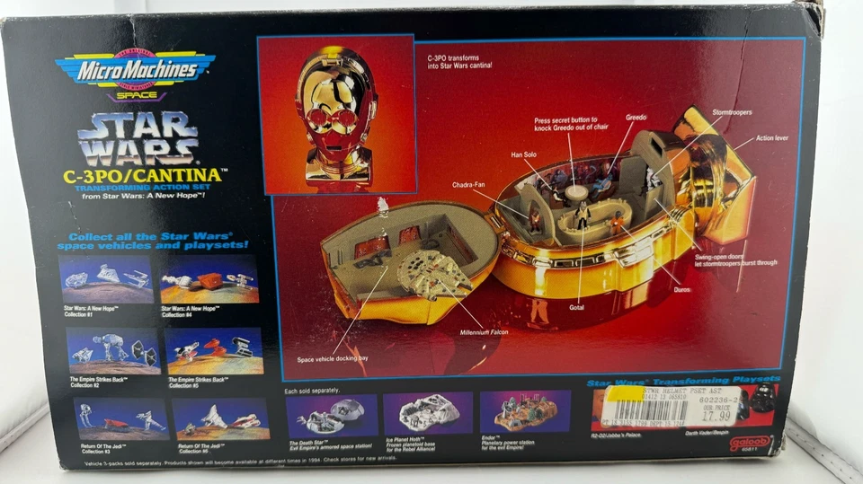 #65811 C-3PO / Cantina Star Wars Micro Machines 1994 Galoob Juego NUEVO SIN USAR, EN CAJA Foto 2 de 4