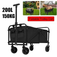 Heavy Duty Collapsible Garden Trolley Cart Wagon Wheelbarrow Camping Beach Cart