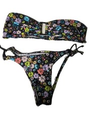 Body Glove 2 Piece Floral Bandeau Bikini Set Size Large