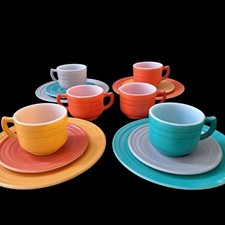 VTG Tea Set Little Hostess 4 Place Settings  Sugar  Creamer 1940s Hazel Atlas