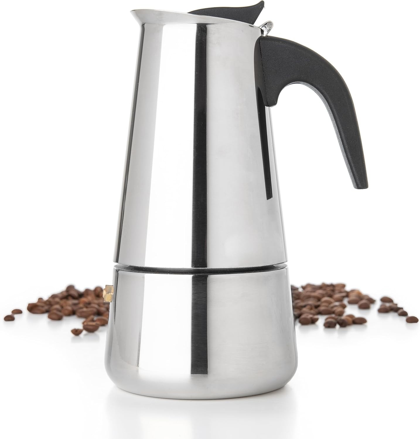 9/12-Cup Stainless Steel Greca Moka Pot - Authentic Stovetop
