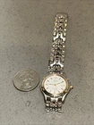 Seiko Watch Women 26mm White Dial Two Tone Date Round 7n82-0599 New Battery