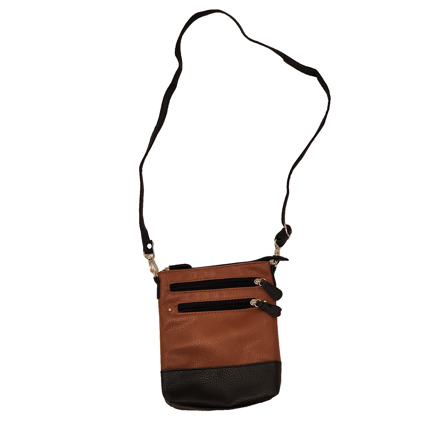 Crossbody Purse Faux Leather Brown 7 X 8 In 24 Inch Adj Drop