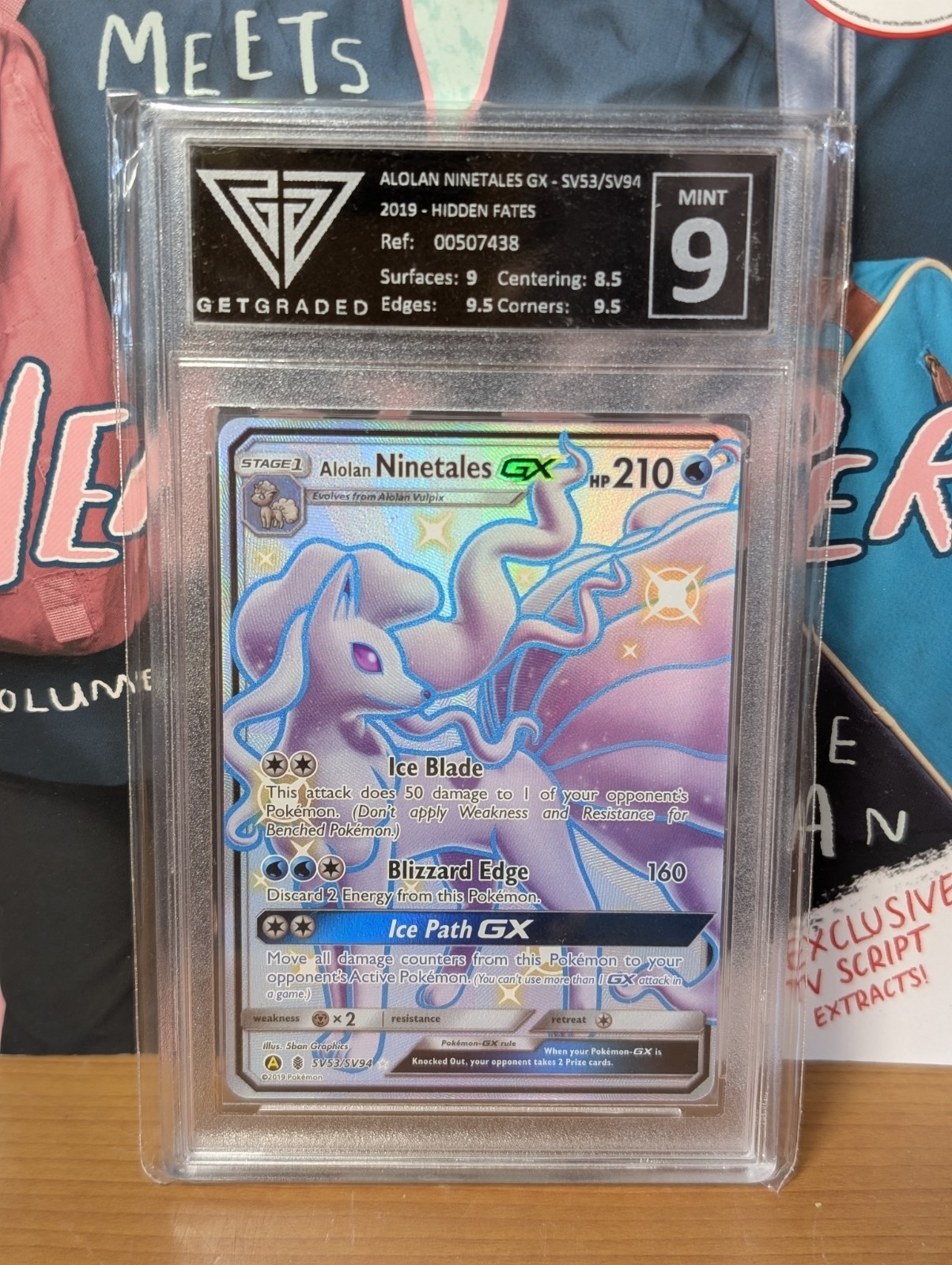Alolan Ninetales GX SV53/SV94 Hidden Fates Pokémon Card - GetGraded 9 Mint