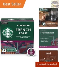 Starbucks Dark Roast Coffee Pods - 32 Count French Roast for Hot  Iced Delights