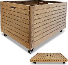 Collapsible Rolling Crate on Wheels, 440Lbs Capacity Foldable Storage Bins Heavy