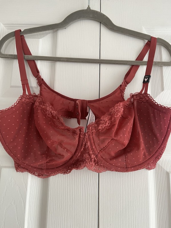 Victoria Secret Stunning Dream Angels Push Up No Padding Maroon bra 38DD NWT