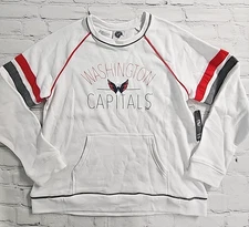 NHL Washington Capitals Women's Crew Neck Sweatshirt Light Open Bottom M - NEW