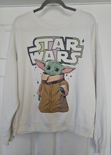 Star Wars Grogu Baby Yoda The Mandalorian Ivory Sweatshirt Juniors Sz XXL 19