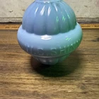 Vintage Lightning Rod Orb Blue Milk Glass Ball WC Shinn  USA