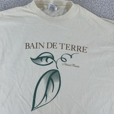 Vintage Bain De Terre Shirt Mens L/XL Natural Beauty Cream Made USA