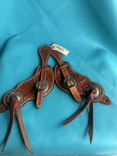 NWT Bar H Equine Western Leather Spur Straps