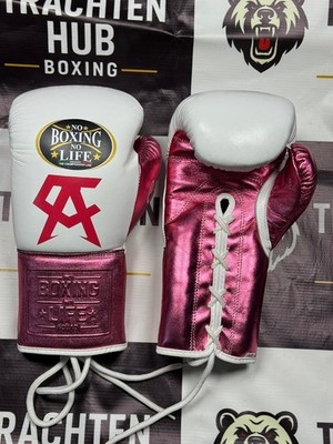 Custom Handmade Pink Boxing Gloves - No Boxing No Life - 100% Cow