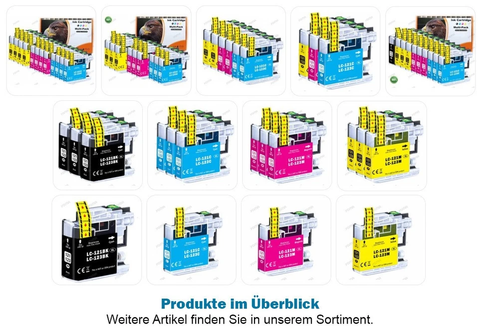 1-12 Patronen XL Kompatibel mit Brother LC-123 MFC-J 4410 4510 470 DW DCP-J4110W - Bild 4 von 4