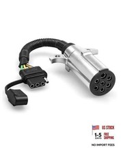 7 Pin Round to 4 Way Flat Trailer Wiring Adapter - Heavy Duty Vehicle Side 7