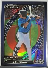 🔥⚾️Carter Johnson #43⚡️2026 Leaf Baseball Nation⚡️Base⚡️Blue⚡️42/49⚡️Miami⚾️🔥
