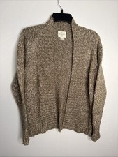 ST. JOHN'S BAY Women's M Brown Variegated Open Front Cardigan Sweater NWOT