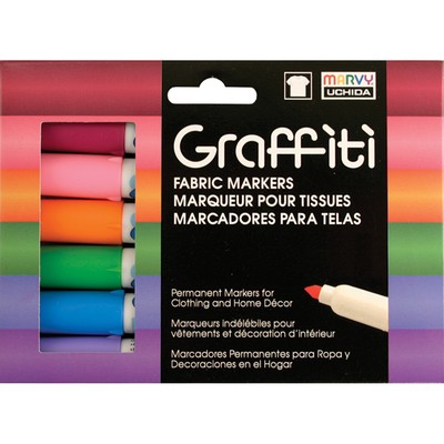 Uchida Graffiti Fabric Markers 6/Pkg-Floral 560-6B