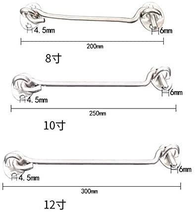 10 Inch Cabin Hook Eye Latch Wind-Proof Lock Shed Stainless Steel Gate Door W... - Picture 5 of 7