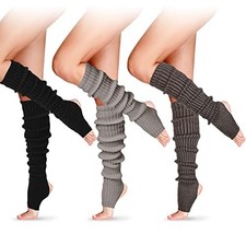 Long Leg Warmers for Women 24 Inch over The One Size 3 Black, Gray, Dark Gray