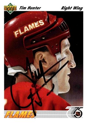 Tim Hunter - Signed 1991-92 Upper Deck Card #221