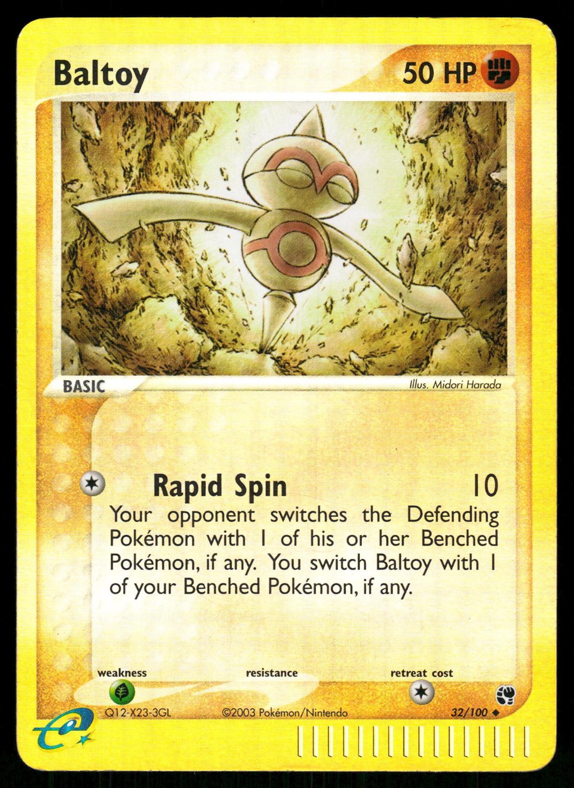 Baltoy 32/100 Reverse Holo Uncommon Sandstorm Pokemon LP
