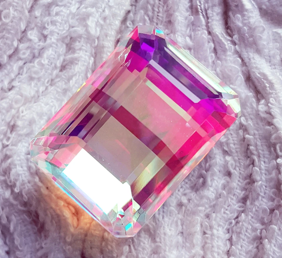 Certified Rainbow Color Mystic Quartz 70 To 75 Ct Loose Gemstones Emerald Shape - Image 3 of 4