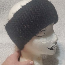 Black Yarn Headband Women's Solid Band Casual Hair Accessory All Hair Types