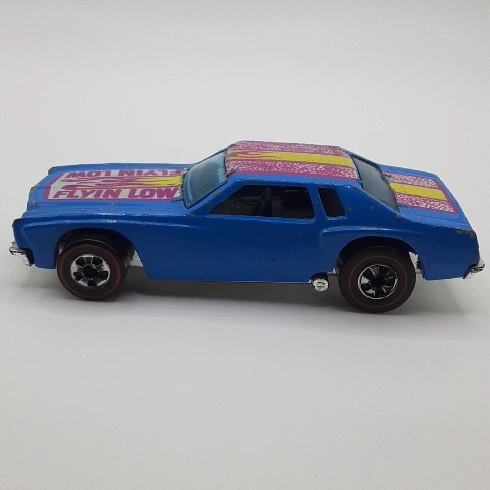 Hot Wheels Redline Monte Carlo Lowdown Flyin Low Car 1974 azul hecho en Hong Kong Foto 2 de 4