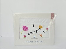 Little Unicorn Percale Crib Skirt 100 Cotton Floral Design NEW
