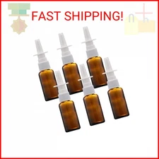 6PCS 30 ml/1 oz Amber Empty Nasal Spray Bottles Refillable Fine Mist Sprayer Tra