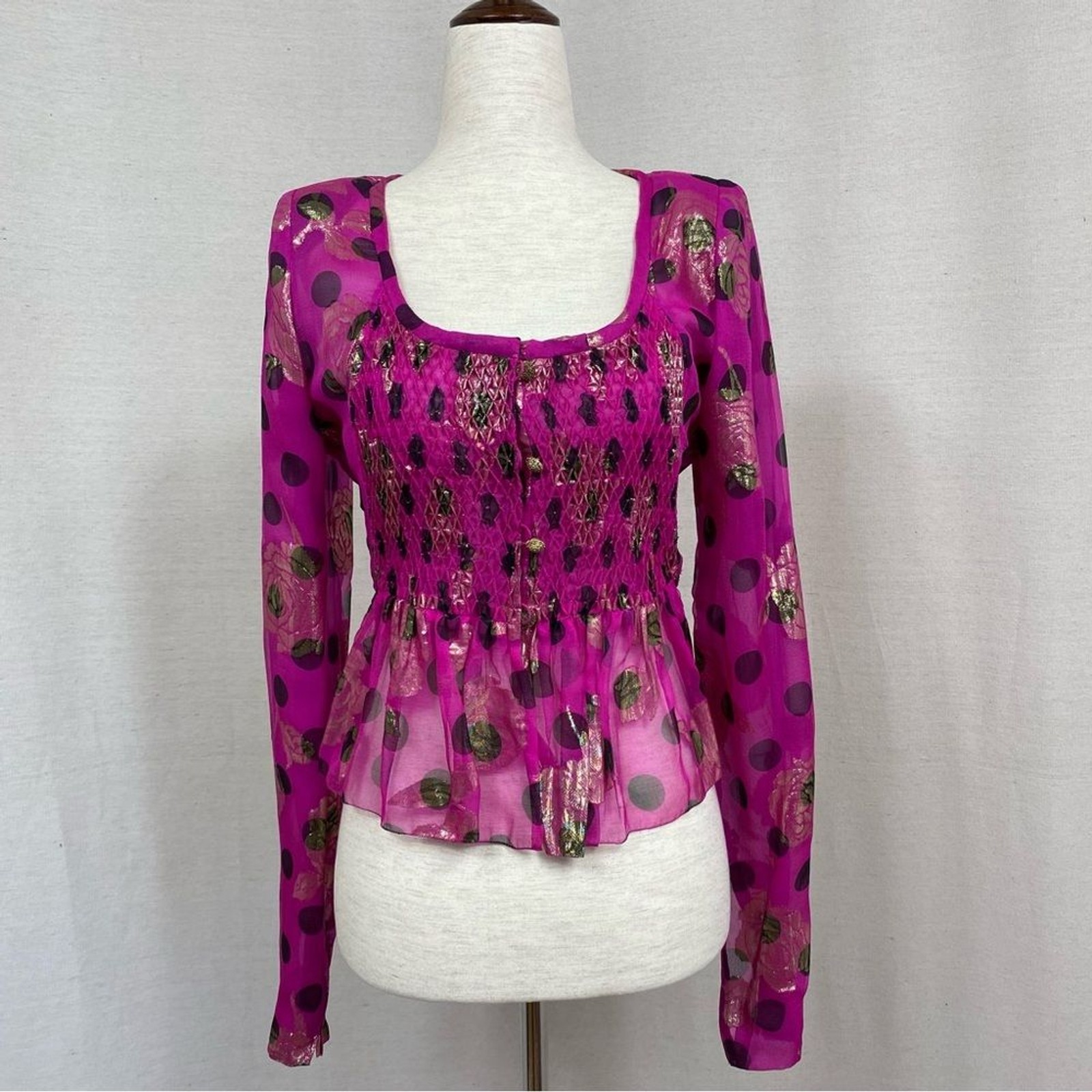 Emanuel Ungaro Couture Vintage Blouse  Carre Otis Cosmopolitan 1989 Cover Photo image 4
