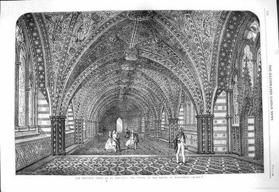 Original Old Antique Print 1865 Crypt St. Stephen'S Chapel Houses Parliament