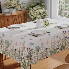 Siilues Spring Tablecloth Rectangle 60x84 Inch Floral Home Party Decor