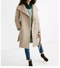 Madewell Copenhagen Belted Coat In Insuluxe Fabric | M | Light Oatmeal Melange