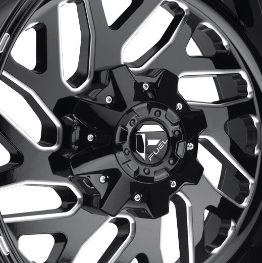 20 FUEL TRITON D581 WHEELS RIMS GLOSS BLACK MILLED DEEP LIP XD TIS FITS FORD - Изображение 3 из 4