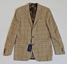 895 Polo Ralph Lauren Silk Plaid Custom Fit Blazer Jacket Sport Coat 40 L Long
